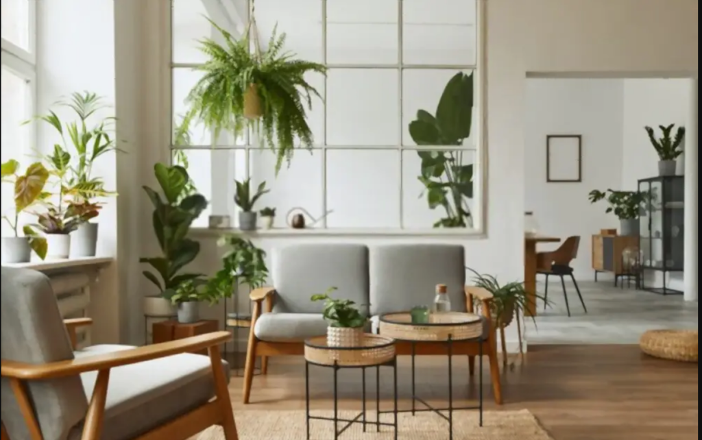 indoor plants for styling living room on budget