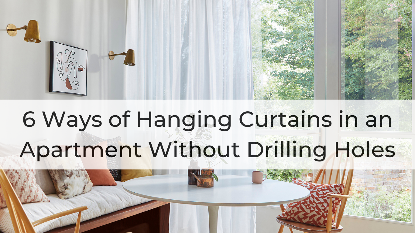hanging curtains in an apartment