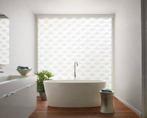 Designer Banded Shades in Coastal Villa White